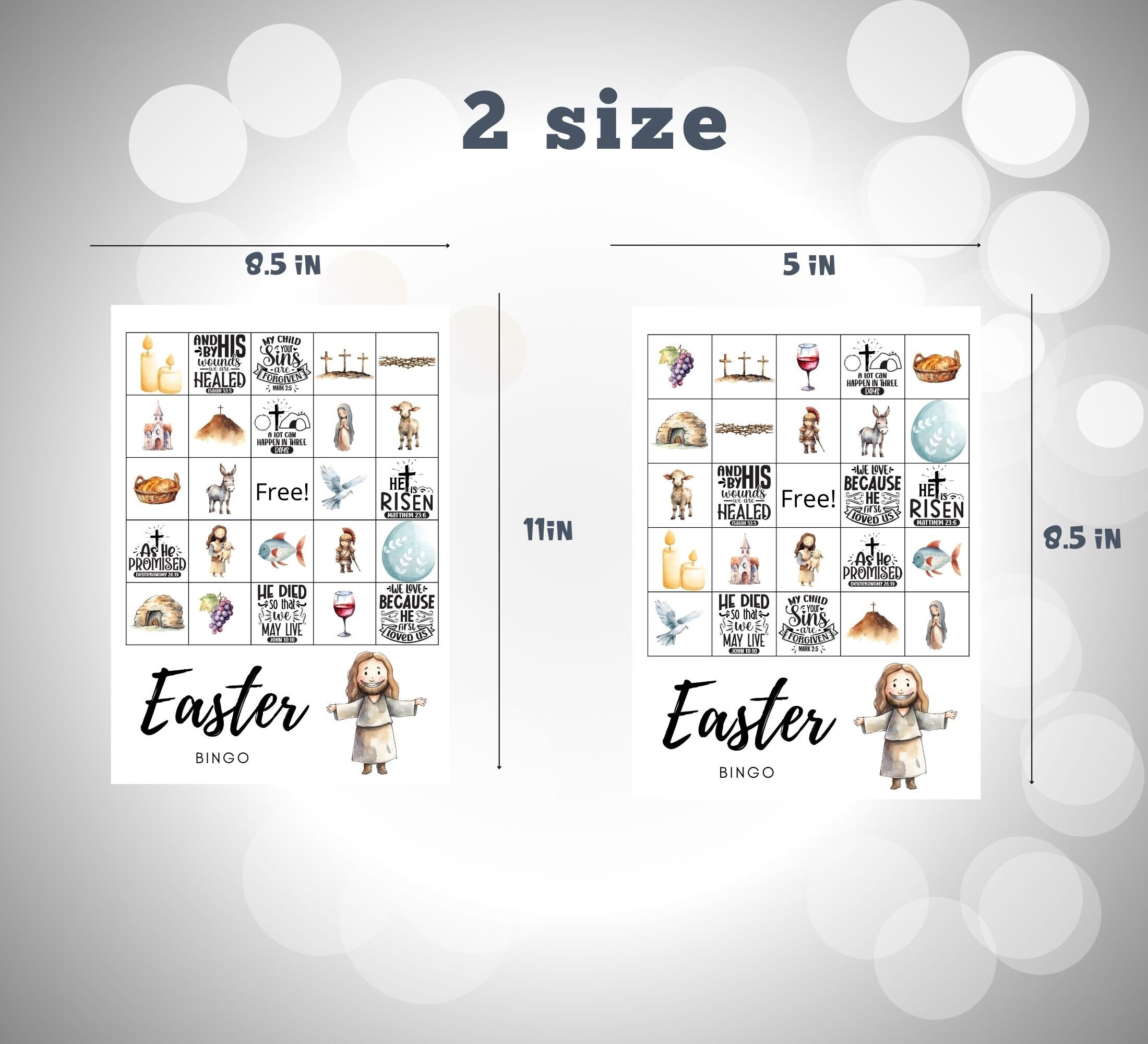 Printable Religious Easter Bingo Game, Easter Game for Kids, Christian ...