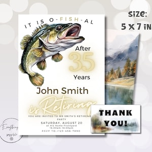 Fishing Retirement Party Invitation: Lake Theme (5x7 in) (Digital Download)
