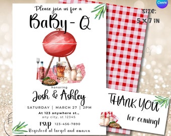 BBQ Baby Shower Invitation Bundle: Backyard Baby-Q (Digital Download)