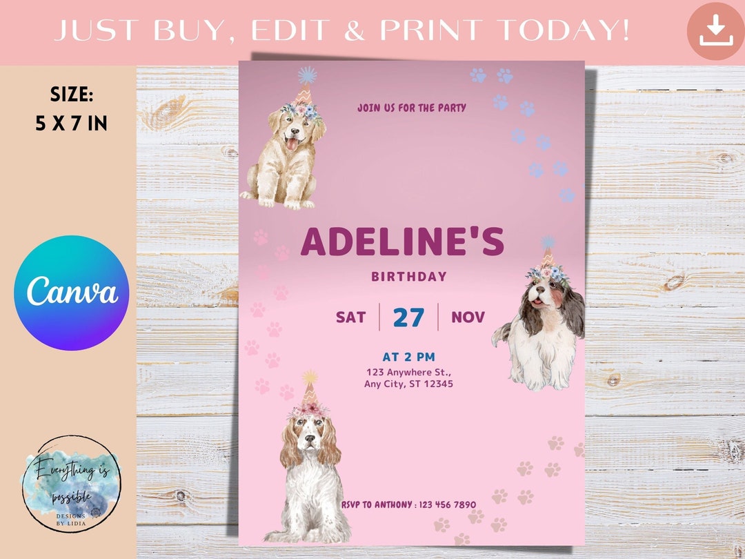 dog-party-invitation-puppy-party-mobile-invite-lets-pawty-etsy