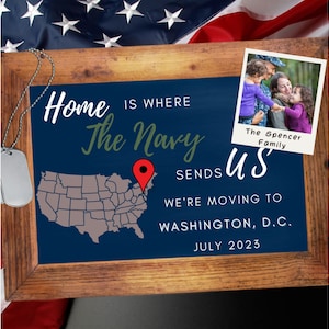 Digital PCS Moving Announcement, Navy moving announce, Military Theme New Address, Social Media Announcement, z26