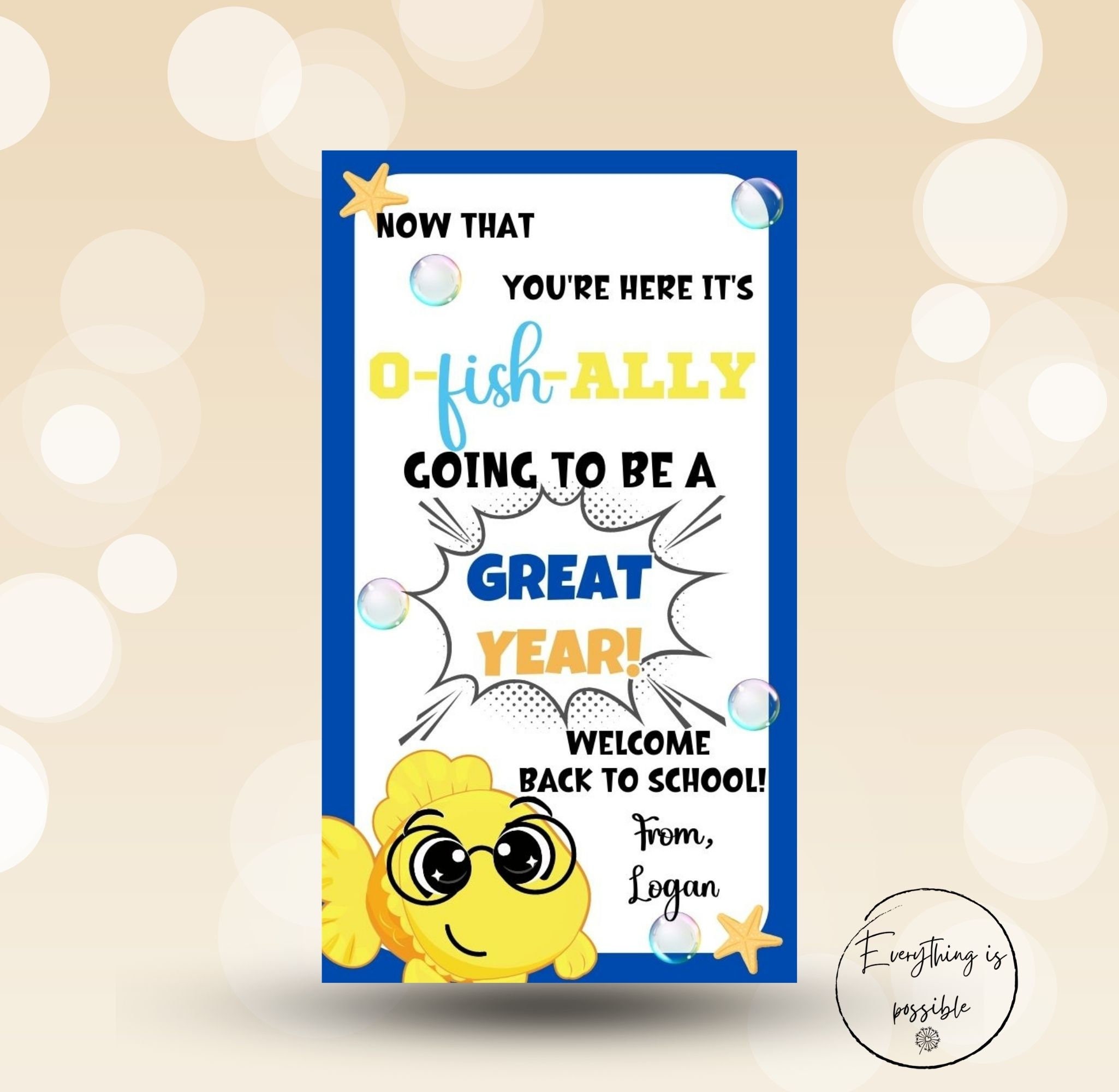 Goldfish Back to School Gift Tag: Teacher Treat, Student Snack ...