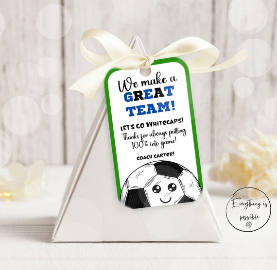 Editable Soccer Team Gift Tag, Game Day Tailgate (Digital Download)