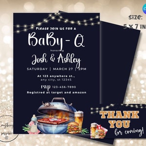 BBQ Baby Shower Invitation Bundle: Burgers, Beer & Babies (Digital Download)