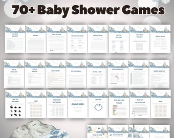 Ocean Baby Shower Game Bundle, Under the Sea Baby Shower Games, Printable Nautical Baby Shower Activities, Sea and Ocean Games, zsea