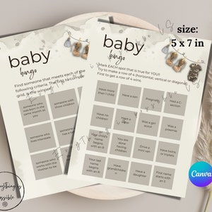 Military Camoflage Theme Baby Shower Baby Bingo, Camo Baby Shower Game Instant Download, Digital file