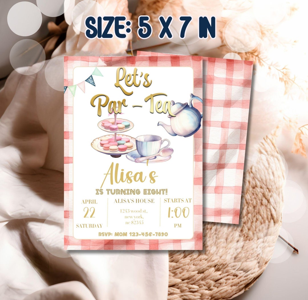 Editable Tea Party Invite for High Tea Birthday Party, Tea Party ...