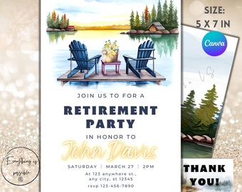 Fishing Retirement Party Invitation: Lake Theme (Digital Download)