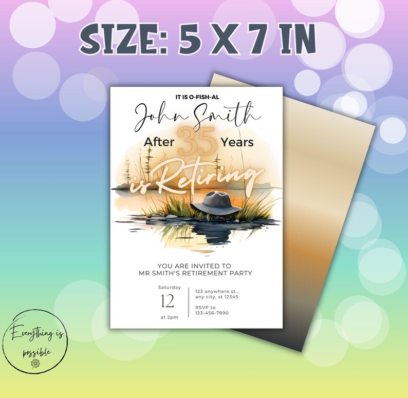 Fishing Retirement Party Invitation: Hunter Theme (digital Download) - Etsy