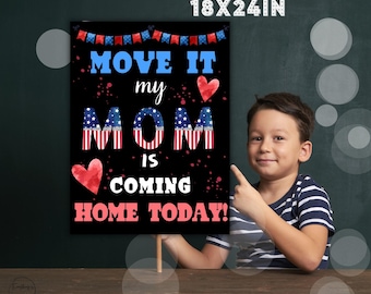 Welcome Home Mom Sign: Military Homecoming Chalkboard (Digital Download)
