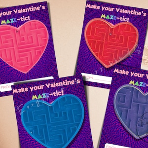 Valentines Classmate Gift, Kids Valentines Craft, "Make your Valentine's MAZE-tic!"