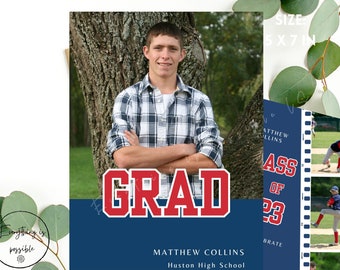 Graduation Party Invitation, Class of 2026, Customizable Template (Digital Download) Color Match School Class