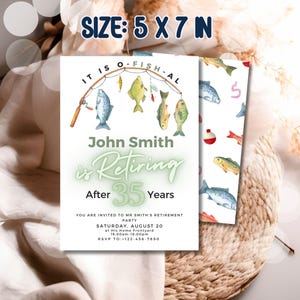 Fishing Retirement Party Invitation, Digital Download Fishing Party Invitation, Adult Men's Surprise Invitation