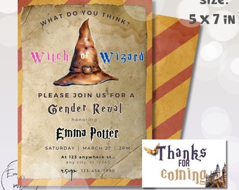 Wizard Gender Reveal Invitation: Magic School Printable (Digital Download)