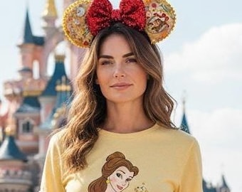 Belle Inspired Sequin Mouse Ears Headband | Beauty and The Beast Characters