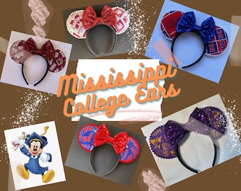 MISSISSIPPI Colleges/Universities/College Mouse Ears/College Themed/School Spirit