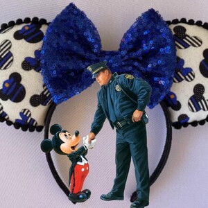 Mickey Minnie Thin Blue Line Mouse Ears
