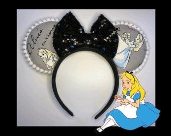 Classic Alice Inspired Mouse Ears/Alice in Wonderland/Tea Cups