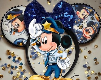Mouse Ears | Mickey & Minnie Police/Security/Thin Blue Line Mouse Ears