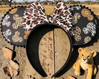 Safari Mickey Inspired Mouse Ears/Animal Kingdom/Cheetah/Zebra/Animal Print