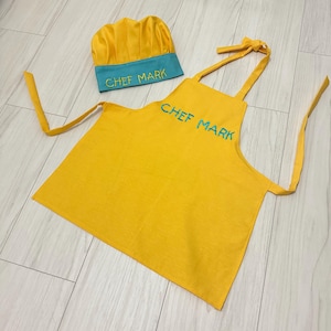 Apron for kids,Personalized Apron,Kids Apron site name,Toddler Apron and Chef Hat,Personalized Apron ,Little Chef,Mini Chef,Baking with love