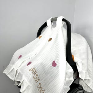 Funda de asiento de coche para bebé niña y niño - Regalo para bebé - Funda de asiento - Toldo para asiento de coche de bebé - Funda de asiento de bebé personalizada