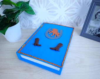 Caja de recuerdos con temática del oeste pintada a mano: caja decorativa para recuerdos