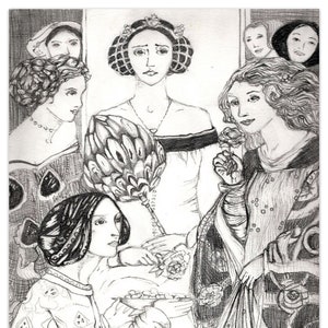 Medieval Art | Renaissance art| Wall Decor | Art Print |  2 Sizes | Handmade Art | Vintage Painting | Product Shipped
