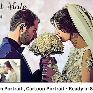Custom Portrait, Cartoon Portrait, Custom Illustration, Personalized Portrait, Couple Portrait, Family Portrait, Anniversary, Wedding Gift