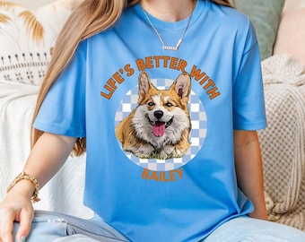 Custom Pet T-Shirt with Name + Photo + Text, Vintage Dog Owner Shirt, Personalized Pet Tee, Unisex Gift for Dog Lovers, Custom Dog Tee,