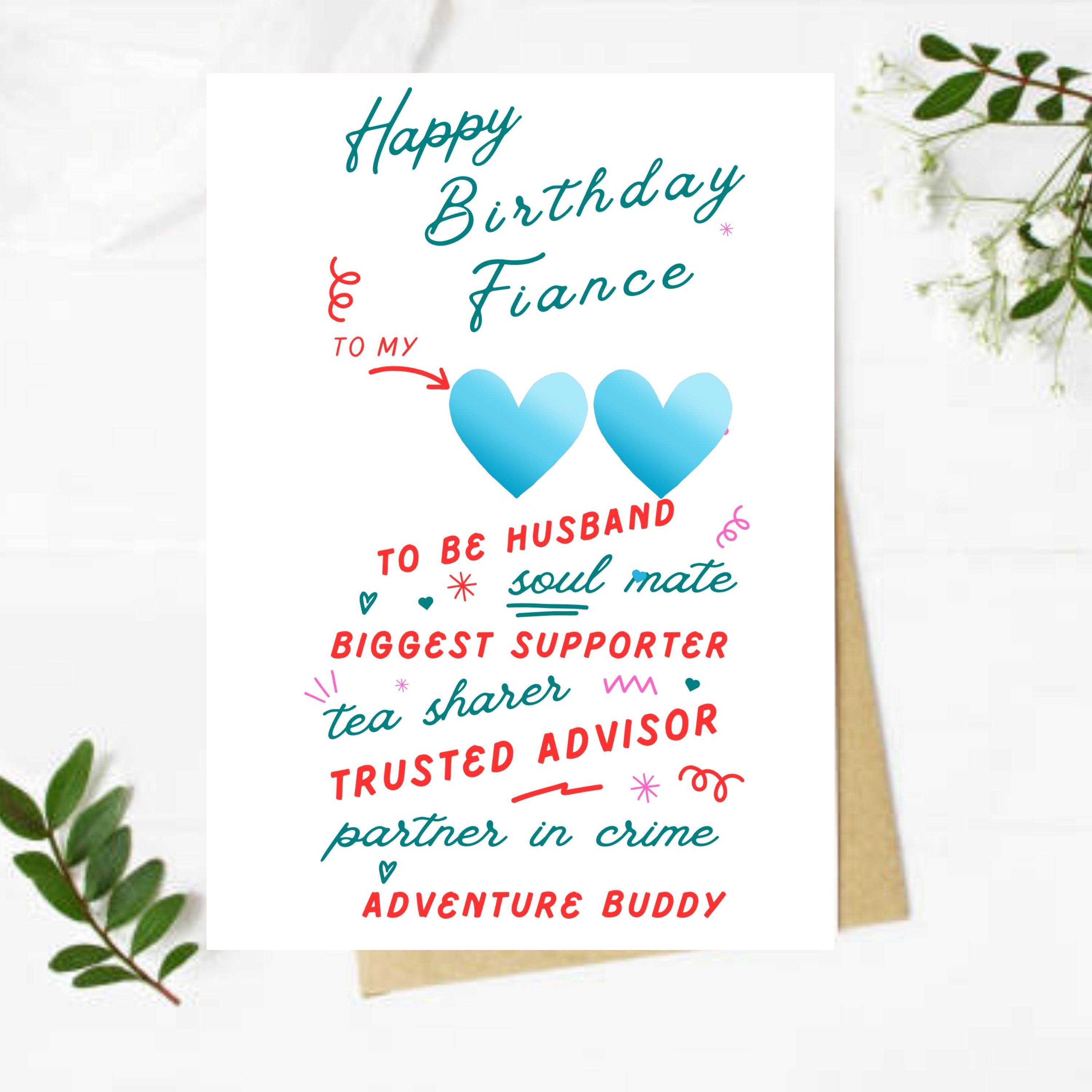 Fiance Birthday Card for Him Fiance Birthday Gifts for Fiance Gifts for Him Romantic Birthday Card for Fiance Female Funny Birthday Card