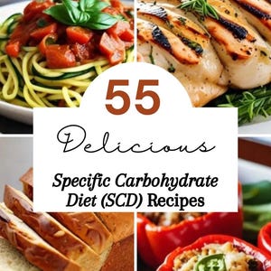 Healthy Recipe Cookbook 55 Best Specific Carbohydrate Recipes Digital recipe book Paleo Diet Sugar Free Recipes Gut Health Celiac Disease