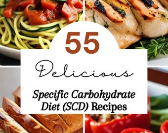 Recetario de recetas saludables 55 mejores recetas con carbohidratos específicos Libro de recetas digital Dieta paleo Recetas sin azúcar Salud intestinal Enfermedad celíaca
