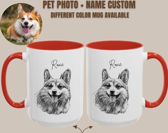 Aangepaste huisdiermok met foto en naam - Gepersonaliseerde hondenmok, mok kat vader, hond moeder cadeau, koffiekopje huisdier, aangepast cadeau huisdierliefhebber, mok nieuwe puppy