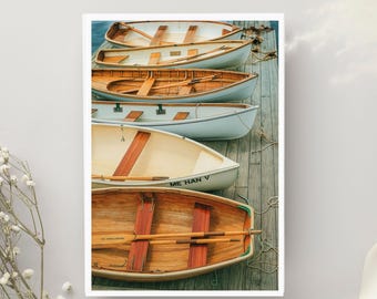 Art mural voilier imprimable, décoration de maison de plage côtière, photographie nautique de voile, impression murale océan, art bleu de la mer, téléchargement immédiat