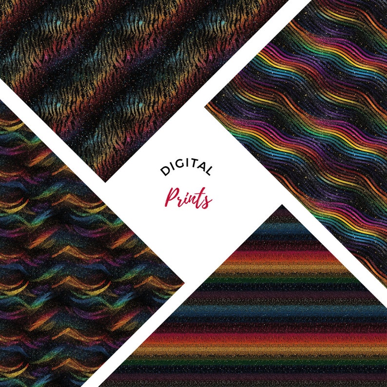 Colors of the Rainbow Glitter Digital Paper - Rainbow Backgrounds and ...