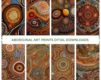 8 Original Beautiful Native Australian Aboriginal Prints, Indigenous digital prints, Cultural art, Sublimation Design, JPG & PNG , Ethnic