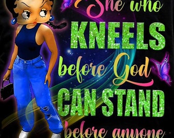 She who kneels before God tumbler can stand before anyone Tumbler Used for Hot or Cold Beverage