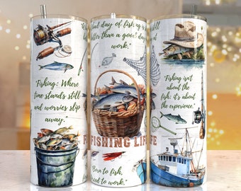 Fishing Life Tumbler Personalized, Fishing Gifts For Men, Bass Fishing Tumbler, Fishing Tumbler With Lid And Straw, Fishing Cup,