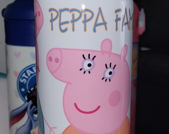 Peppa Pig Family Personalized 12 oz Water Bottle for Kids & Toddlers