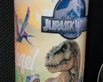 Jurassic Park Dinosaur Kids Water Bottle, Dinosaur Tumbler With Lid and Straw, Dinosaur Kids Sippy Cup 12oz