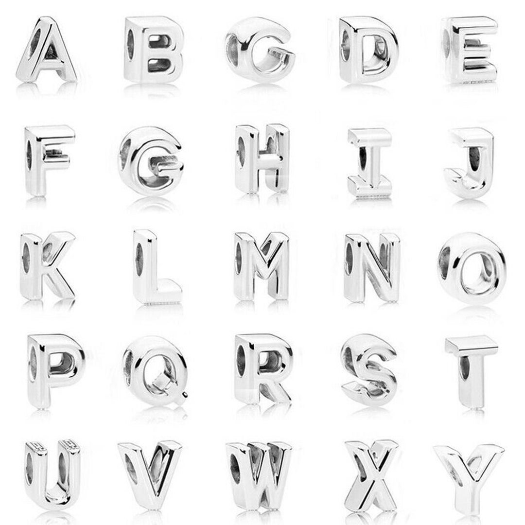 S925 Simple Alphabets A to Z Pandora Bracelet Charm Sterling Etsy UK