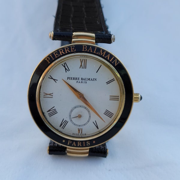 Stunning Vintage Pierre Balmain Paris 176 Swiss Made Gold Plated Men's Wrist Watch