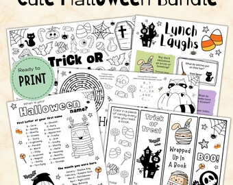 Halloween Activity Bundle - Fun and Spooky Printables for Kids - Games, Jokes, Bookmarks and more!