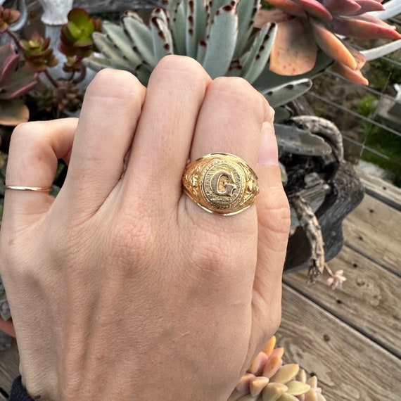 Vintage Signet Ring Size 9 3/4, Mens 14kt Yellow … - image 2