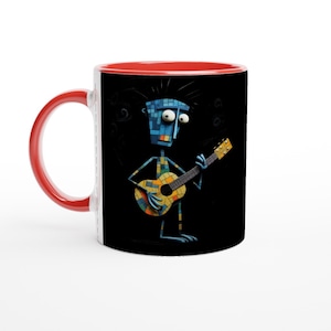 Abstract Trumpeter Serenade: 11oz Ceramic Mug with Color Inside