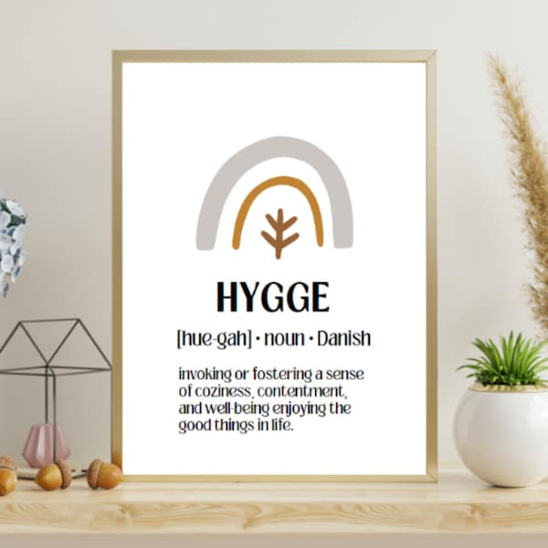 hygge definition wall art printable | high quality instant download | hygge defined wall art home decor | danish lifestyle home furnishing