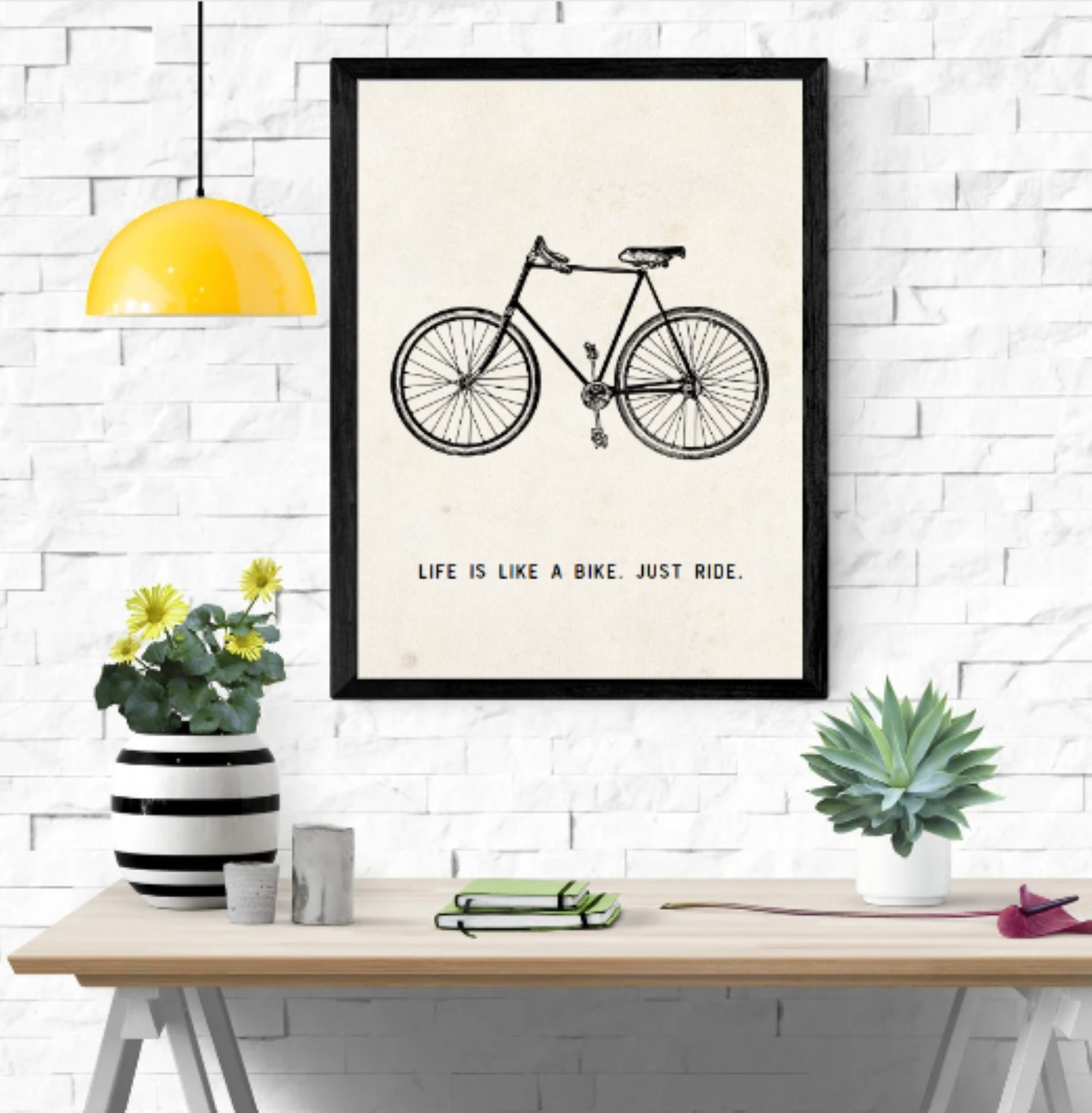 Vintage Bike Print Bike Quote Poster Retro Bicycle Print Printable Bike