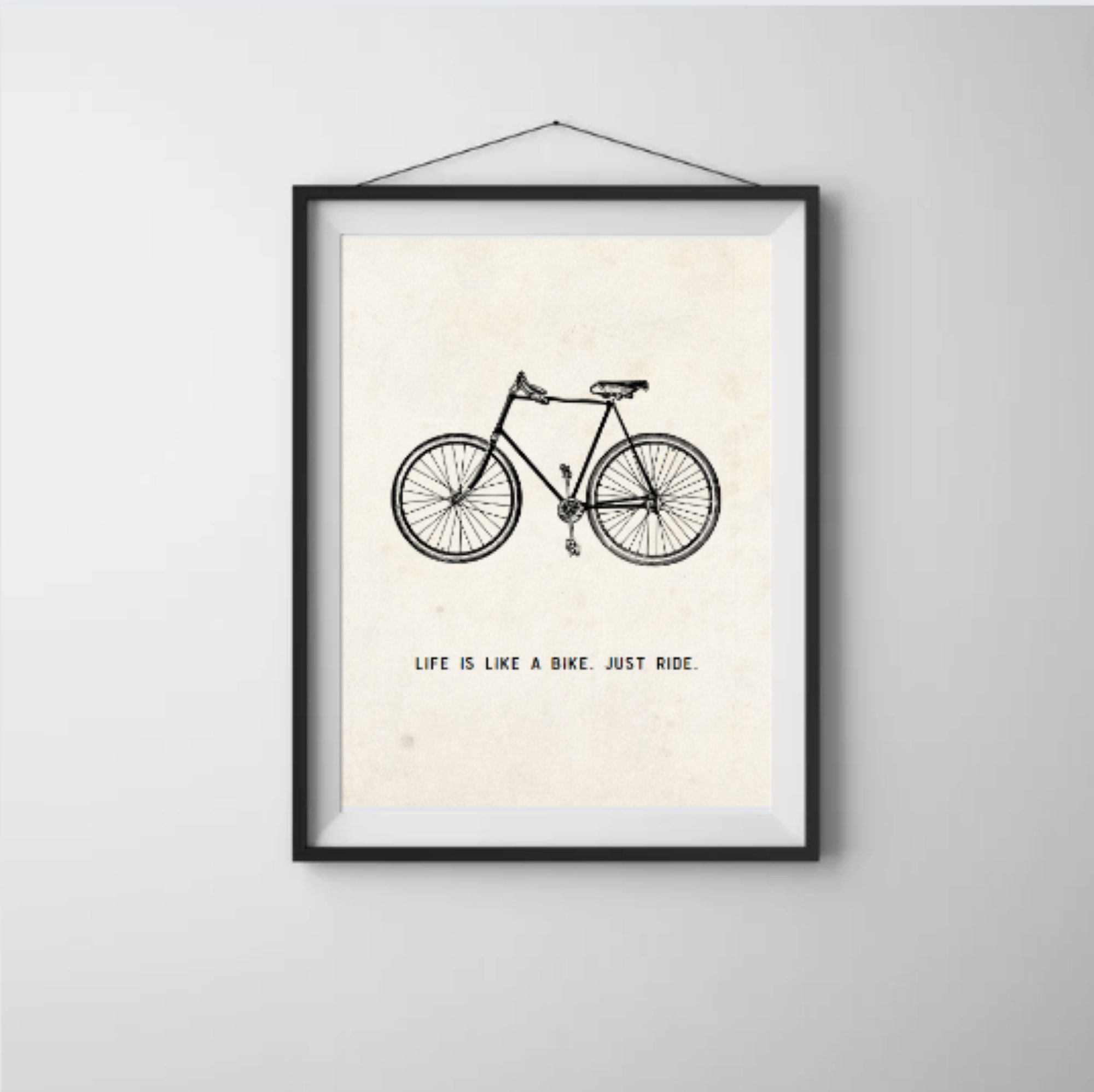 Vintage Bike Print Bike Quote Poster Retro Bicycle Print Printable Bike