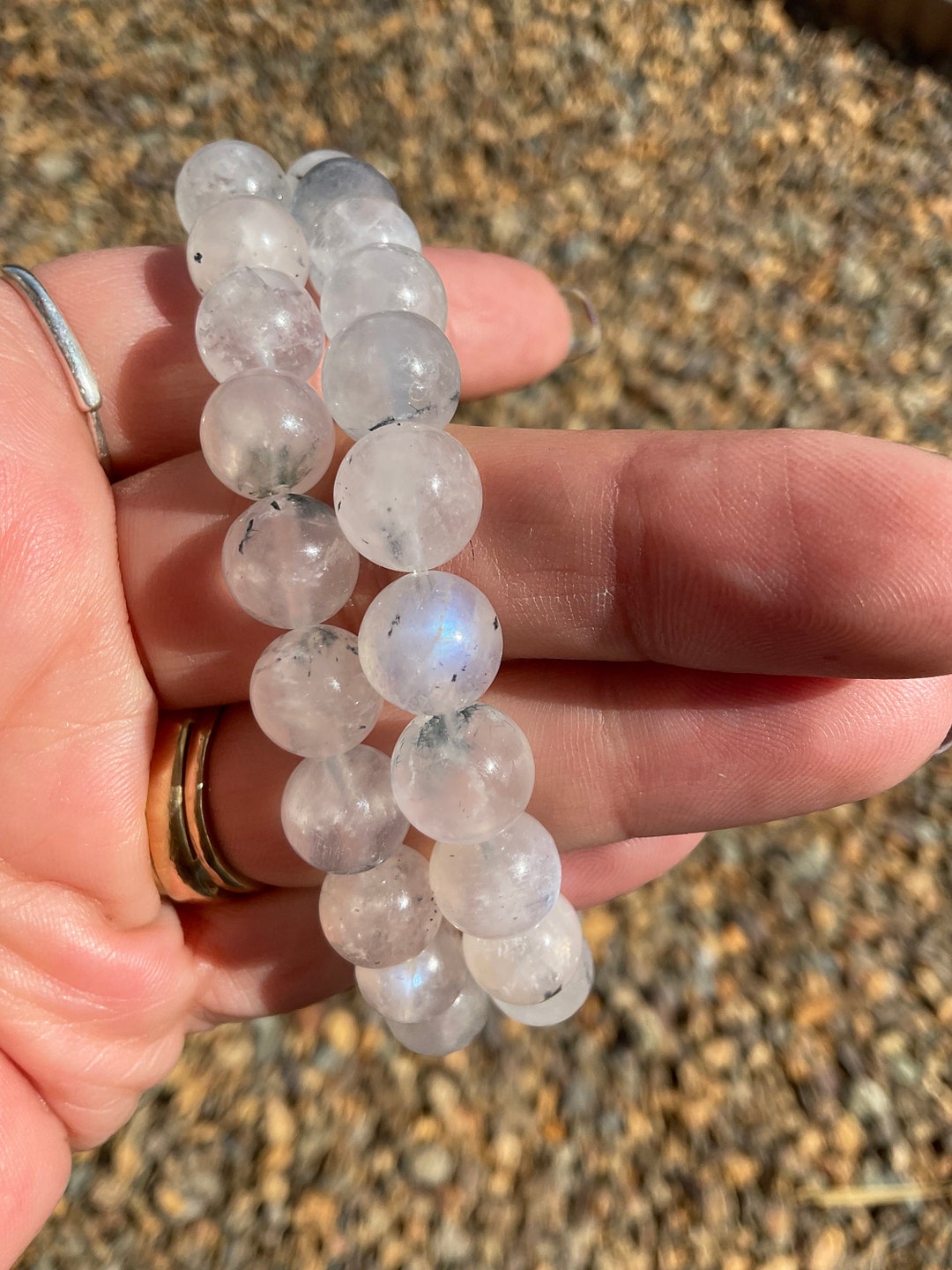 Rainbow Moonstone Beaded Bracelet: Flashy Crystal Gift - Etsy Canada